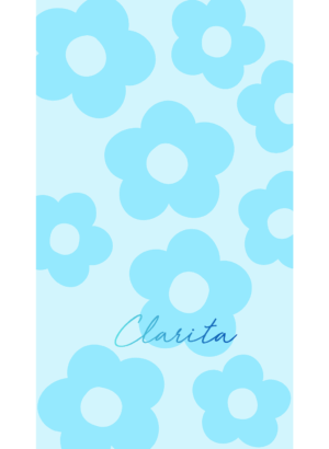 TOALLA PLAYA FLOR CELESTE