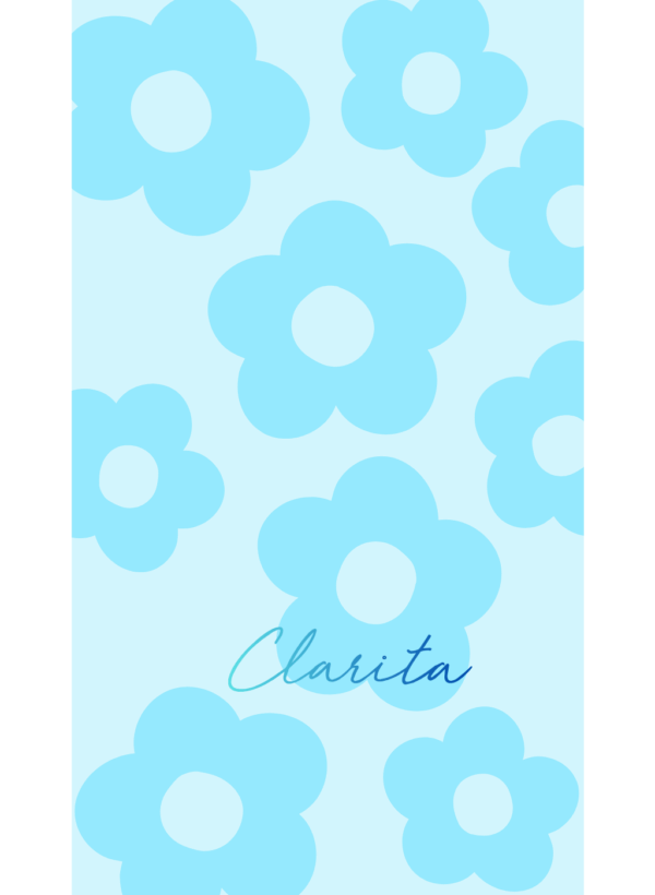TOALLA PLAYA FLOR CELESTE
